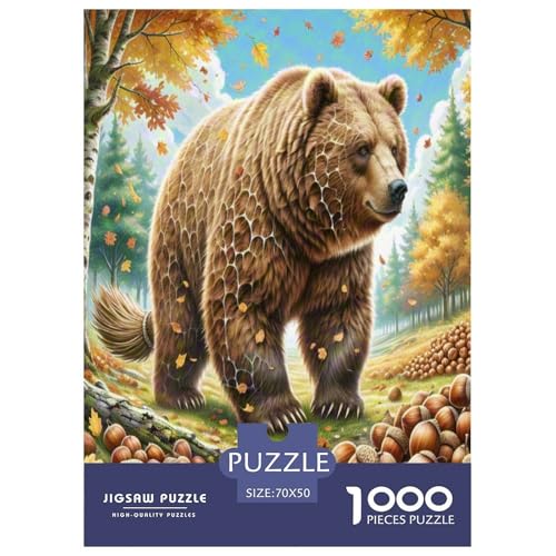 Puzzle imposible de oso marrón 1000 piezas: juego educativo de 70x50cm para adultos