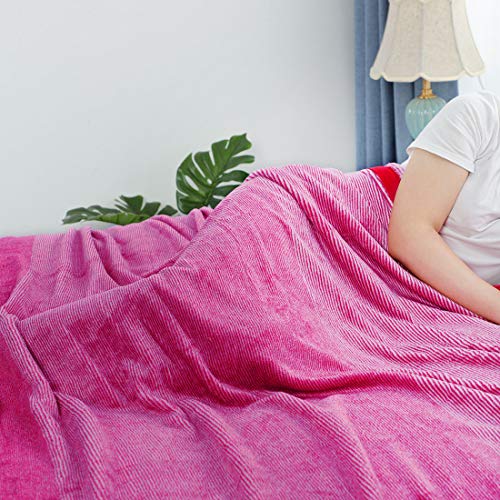 Image of Story@Home Flannel Light Weight Super Soft luxory Throw Blanket for the Bed Cozy Plush Polyster Solid Warm Fleece Couch Gradient Blanket for All Season, 90 inchx78 inch - 1 Pc, Hot Pink