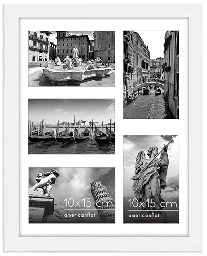 Americanflat Bilderrahmen Collage 10x15 cm Weiß - Bilderrahmen 28x36 cm...