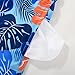 MADHERO Mens Swim Trunks Vintage Floral Quick Dry Beach Shorts Bathing Suit with Mesh Lining Blue Orange Leaves Size M