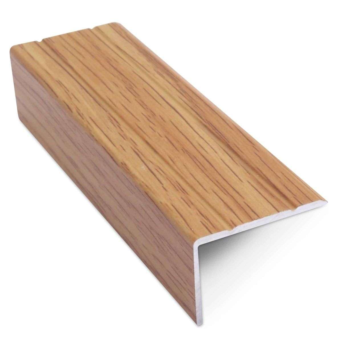 Express Nosings Aluminium Stair Edge Nosing 30x20mm Retro Fit Self-Adhesive Step Trim, Self-Adhesive for Easy Installation (2.7m, Oak)