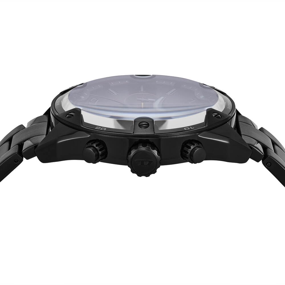 Diesel Spiked Herren 49MM Schwarze Edelstahl Uhr, DZ4691