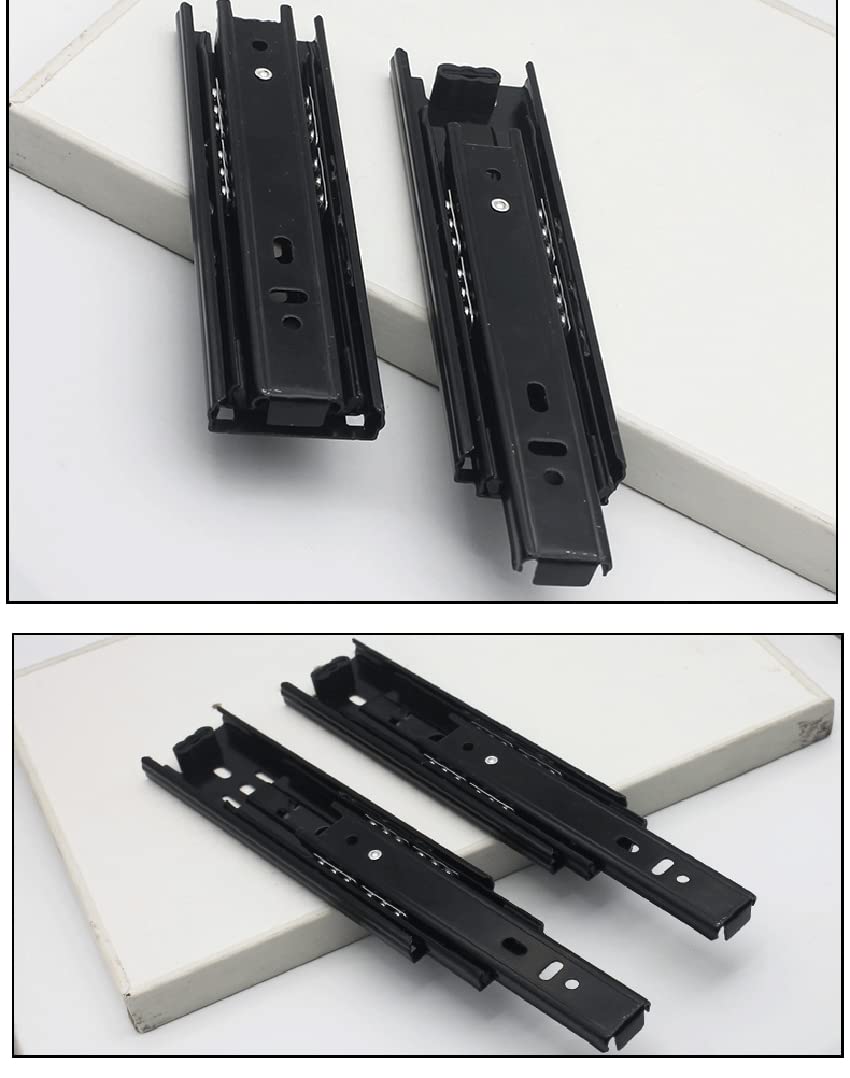 AGAATI 2Pcs Buffer Metallico Cassetto Scorrevole 6" Larghezza Traccia 45Mm Muto Binario A Tre Sezioni Scorrevole Piccola Pista Scorrevole Ferramenta per Mobili,8in (8in)
