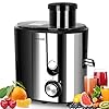 HERRCHEF Juicer, 600W Juicer Machines with 3'' Wide Mouth for Vegetable and Fruit, Stainless Steel Centrifugal Juice Extractor Easy to Clean, BPA-Free, Anti-drip