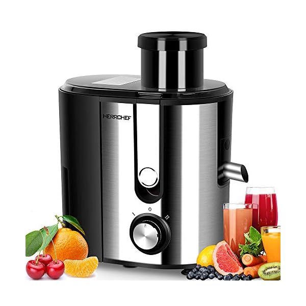 HERRCHEF Juicer, 600W Juicer Machines with 3'' Wide Mouth for Vegetable and Fruit, Stainless Steel Centrifugal Juice Extractor Easy to Clean, BPA-Free, Anti-drip HERRCHEF Juicer, 600W Juicer Machines with 3'' Wide Mouth for Vegetable and Fruit, Stainless Steel Centrifugal Juice Extractor Easy to Clean, BPA-Free, Anti-drip