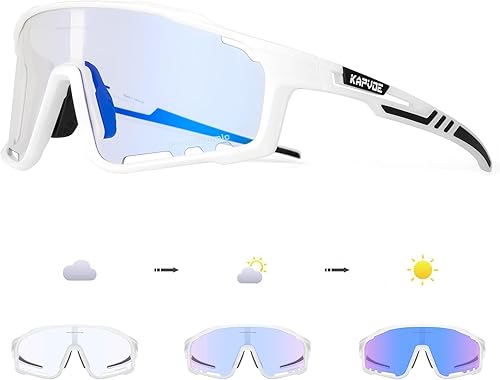 KAPVOE Gafas de ciclismo fotocromáticas para hombres y mujeres, gafas de sol deportivas de alta definición MTB BMX