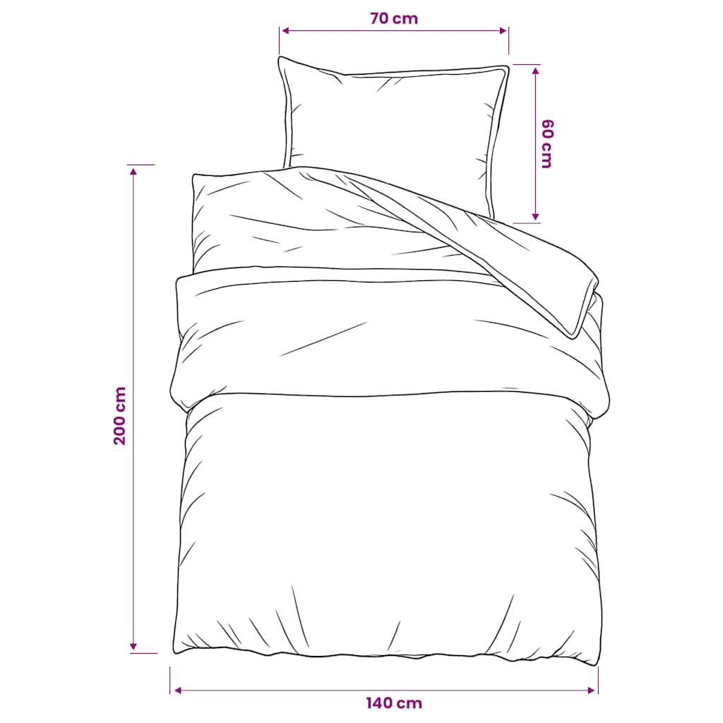 Juego de ropa de cama de algodón gris de 140 x 200 cm con funda de almohada de 60 x 70 cm, funda nórdica, funda nórdica, funda de edredón, cierre de botones, fácil mantenimiento, para