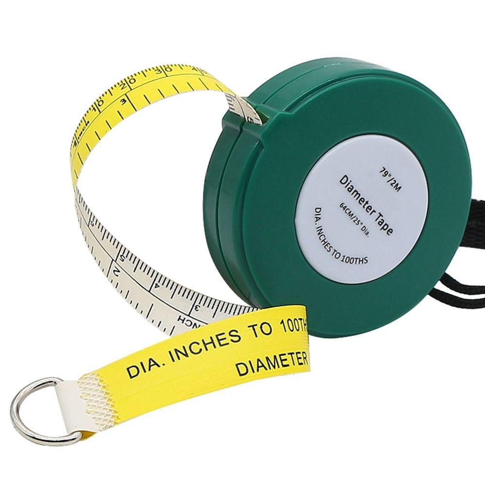 Cinta métrica retráctil de 2 Metros, Herramienta de medición de diámetro de 79 Pulgadas de Longitud, Regla Suave de PVC for medir el diámetro del árbol del jardín