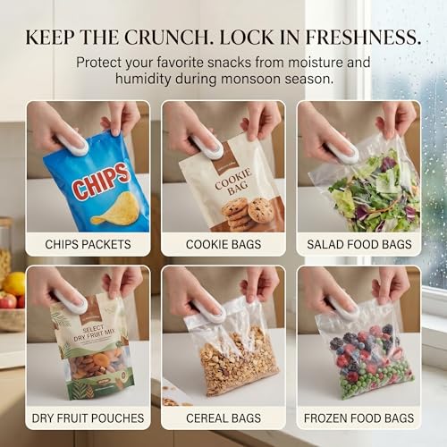 Image of OMNIARC SEAL Mini Heat Sealer | USB-C Rechargeable, Portable Bag Sealer, For Snack & Food Packets, Kitchen Freshness Saver