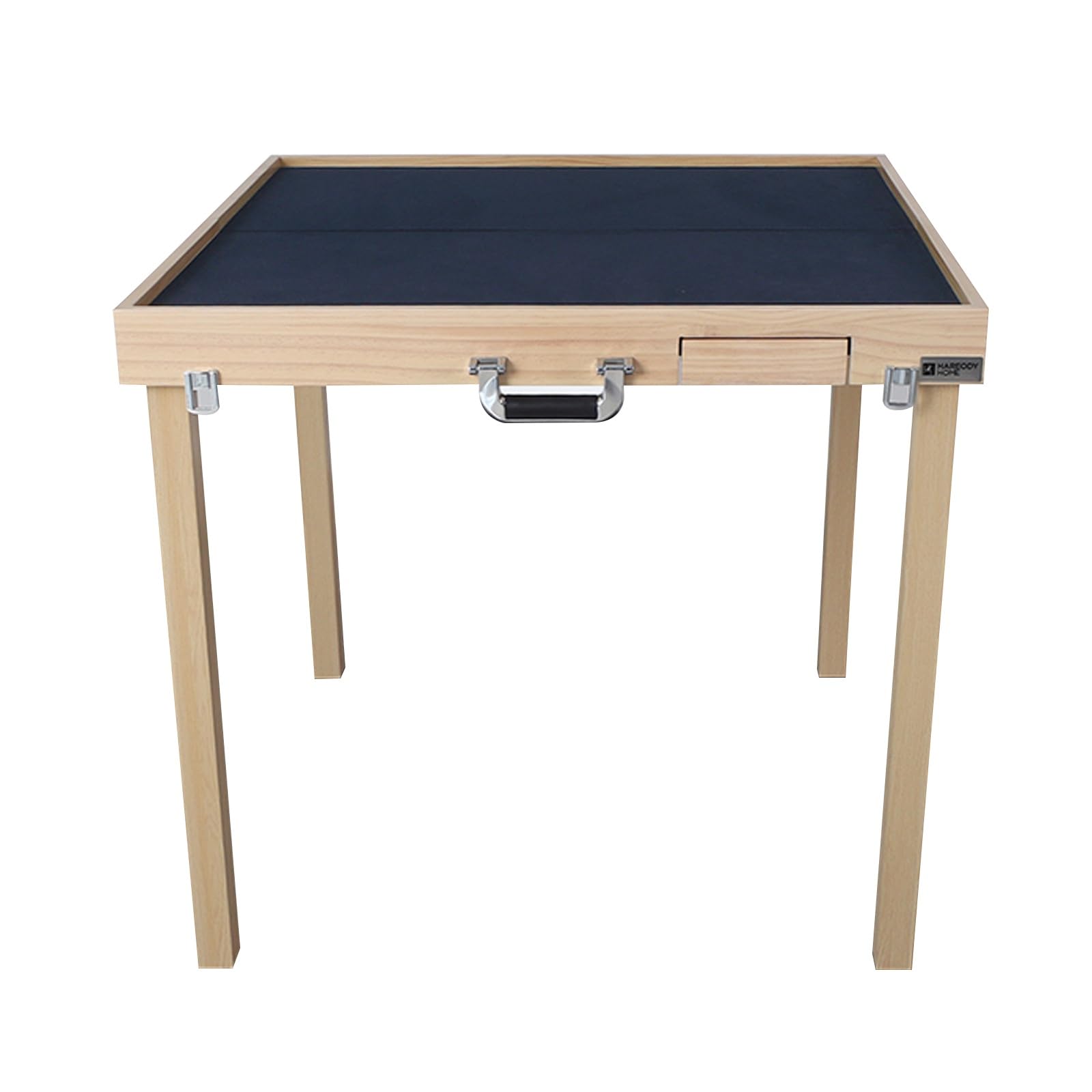 Tavolo da gioco pieghevole con cassetti e piano in feltro per carte, piastrelle e giochi da tavolo