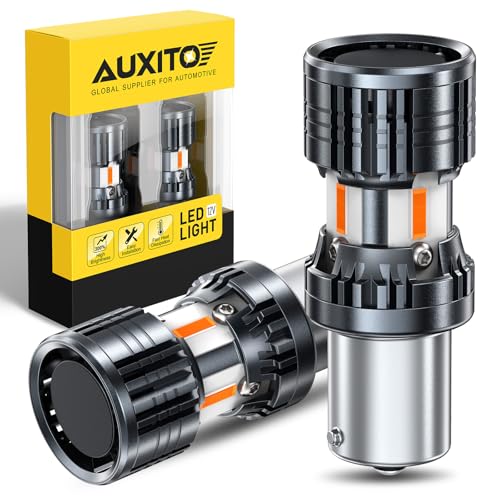 AUXITO CANBUS 7507 BAU15S LED Bulbs Amber Yellow with Built-in Resistor PY21W 12496 2641A 1156(150) Anti Hyper Flash Error Free Front Rear Turn Signal Lights and Blinker Parking Lights Pack of 2