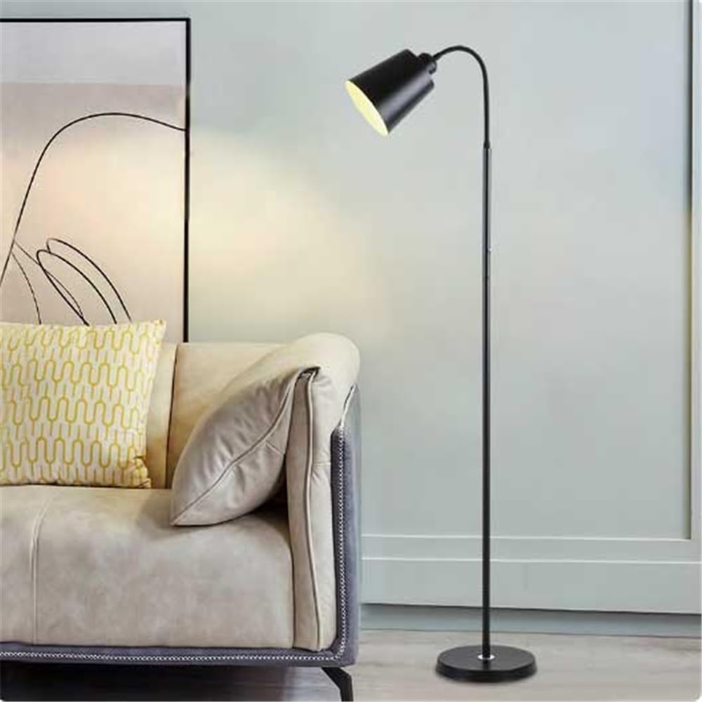 Lampa podłogowa Czarna lampa stojąca do salonu, gabinetu, sypialni, biura, czytania, nowoczesna, z abażurem