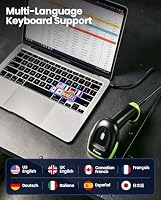 Eyoyo Barcode Scanner 1D 2D QR kabelgebunden, QR Code Scanner Handheld Barcode Leser für PC, Mac, Laptop Grün – Ansicht 8