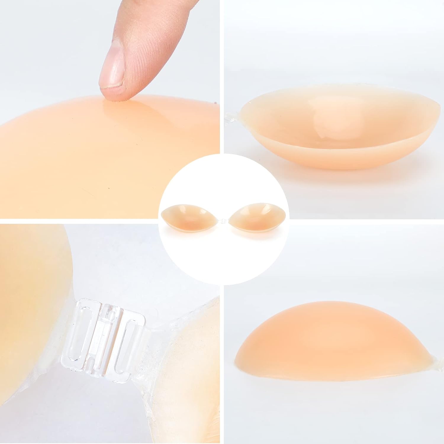 Sticky Bra Push Up Adhesive Bras Invisible Silicone Strapless Bra for Women with Nipple Covers - Image 5