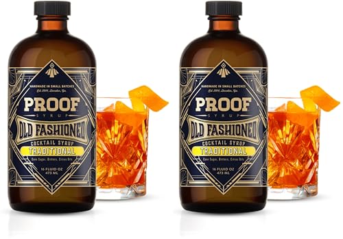 Proof Syrup Old Fashioned Cocktail Mix - Made with Real Bitters &amp; Cane Sugar - Traditional Old Fashion Flavor - Fast, Easy, Delicious, Handcrafted Cocktail Syrup - 16oz - 1 Bottle (Pack of 2)