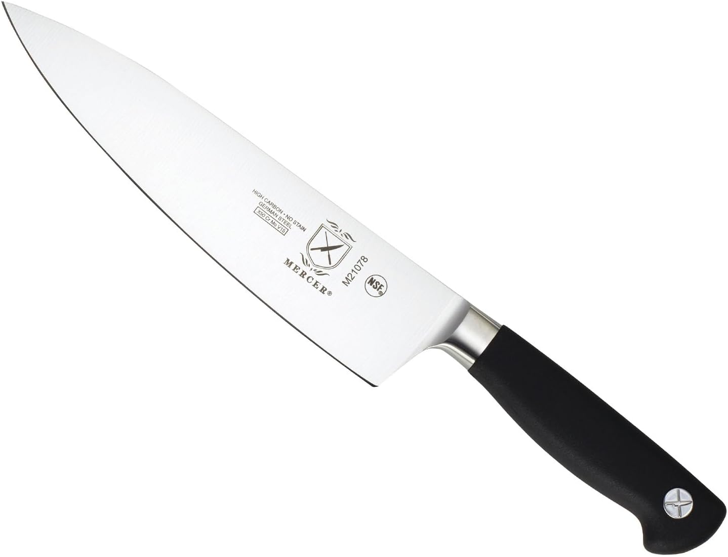 M21078 Genesis 8-Inch Short Bolster Chef's Knife,Black