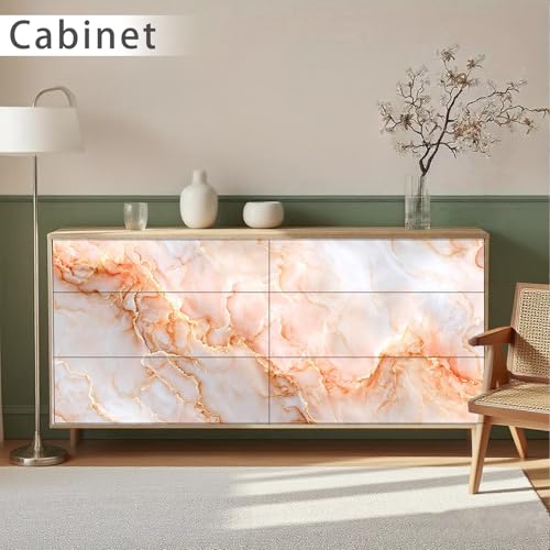 Image of Nuxovilar White Orange Marble Wallpaper Peel Stick Vinyl 15.75x39.37 | Stone Wrap, Liners, adhesive wallpaper, countertop contact paper, for bedroom, counter, table (Artistic Stone)
