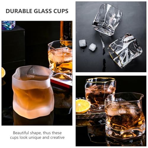 Vasos de whisky de vidrio retorcido estables y resistentes de alta calidad Hoement 4