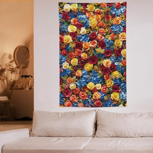 Tapisserie murale fleurs cache mur vide décoration esthétique salon - 5