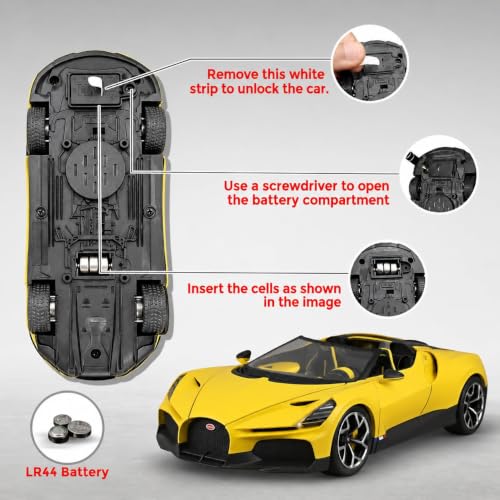 Image of Umadiya Bugatti W16 Mistral Sports Car SUV Car 1:32 Scale Model Exclusive Alloy Metal Pull Back Die-cast Metal Pullback Toy Openable Doors & Light Music Best Gifts Kids【Colors as Per Stock 】