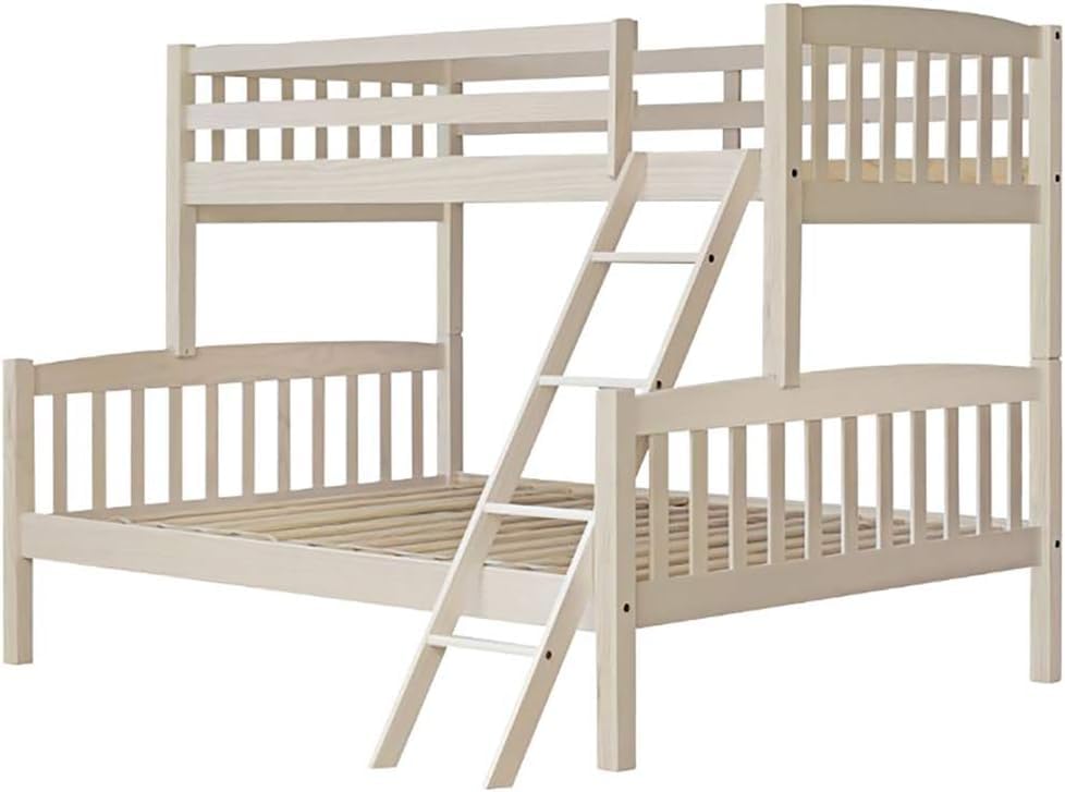 Mobelcenter, Litera Doble de Madera de Pino en Color Decapé, Litera Doble de Pino Decapé con Cama de 90x190 y de 135x190, Medidas: Ancho: 205 cm x Fondo: 151 cm x Alto: 156 cm (1527)