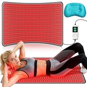 Medical-Grade TPU Red Light Therapy Mat for Body, Infrared Light Therapy with 660nm & 850nm LEDs, Light Therapy Blanket for Back & Joint Comfort, FSA&HSA Eligible, 400 LEDs, 38″ x 23.6″