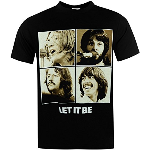 Official Brand – T-Shirt – Col Rond – Manches Courtes – Homme - Les Beatles, Paul McCartney, John Lennon, RIngo Starr, George Harrison Official Brand - T-Shirt - Col Rond - Manches Courtes - Homme