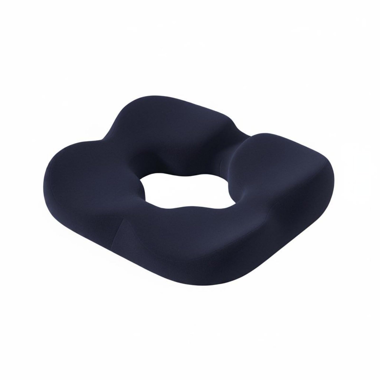 Cuscino Ortopedico da Seduta Donut Cuscino Circolare Cuscino per Sedia Cuscino Posteriore con Foro Cavo Centrale Riduce Pressione Ventilazione, Blu Scuro, Tessuto Felpa