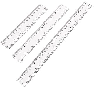 透明定規 3本セット 15cm 20cm 30cm メートル法とインチ目盛り 軽量で携帯便利 学生・教師・エンジニア向け 正確で視認性高いデザイン定規 15cm 定規 30cm 定規 小学生 プラスチック製透明定規 頑丈な製図用具
