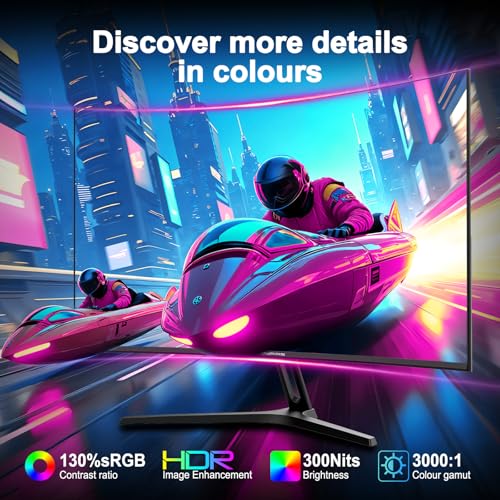 Minifire 24 Inch Curved Gaming Monitor, 180Hz,Speaker, 1ms, sRGB130%, HDR, 1500R, FreeSync, 300cd/m², FHD 1080P, Frameless, HDMI&DP Ports, VESA Compatible, Eye Care (MFG24C1) - Image 5