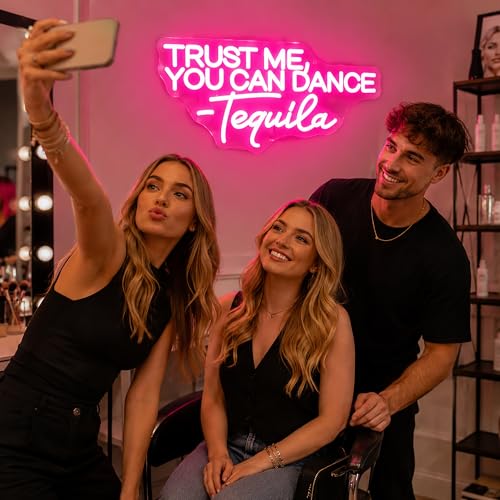 Image of Pink Neon Sign Led Neon Lights Signs for Wall Decor USB Powered Led Signs for Room Decoration-Trust Me You Can Dance Tequila