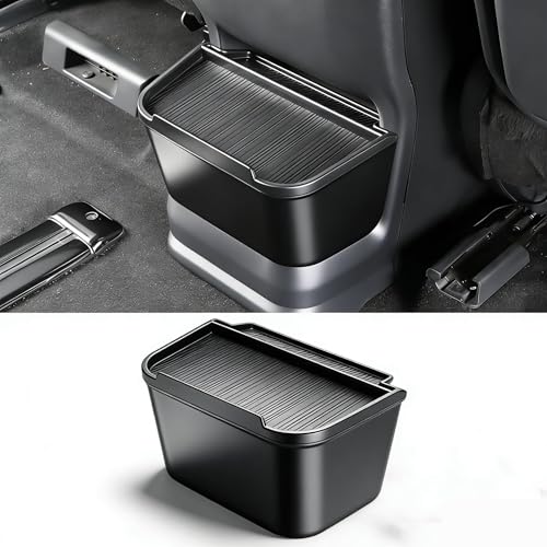 JYCDC Rear Center Console Trash Can Compatible with Toyota Sienna 2026 2025 2024 2023 2022 Accessories Second Row Cup Holder with Lid 2nd Row Garbage Bin Organizer Interior Parts (Black)