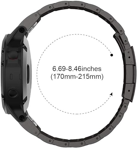 Miniatura 6 de NotoCity Correa de reloj compatible con Fenix 6 de aleación de titanio de 0.866 in de ancho para Fenix 5/Fenix 5 Plus/Fenix 6/Fenix 6 Pro/Forerunner