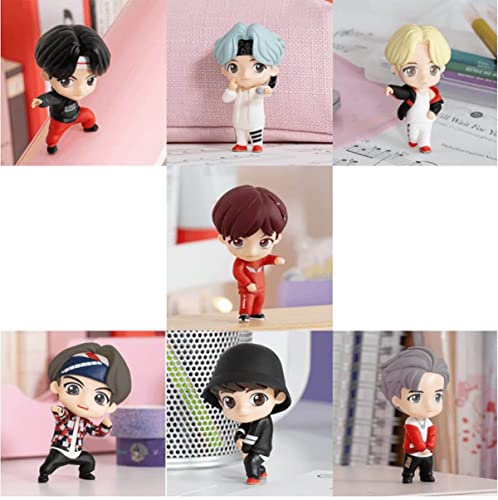 Image of Awestuffs Action Figure Limited Edition for Car Dashboard, Decoration, Cake, Office Desk & Study Table (BTS Bangtan Boys (Set of 7)),