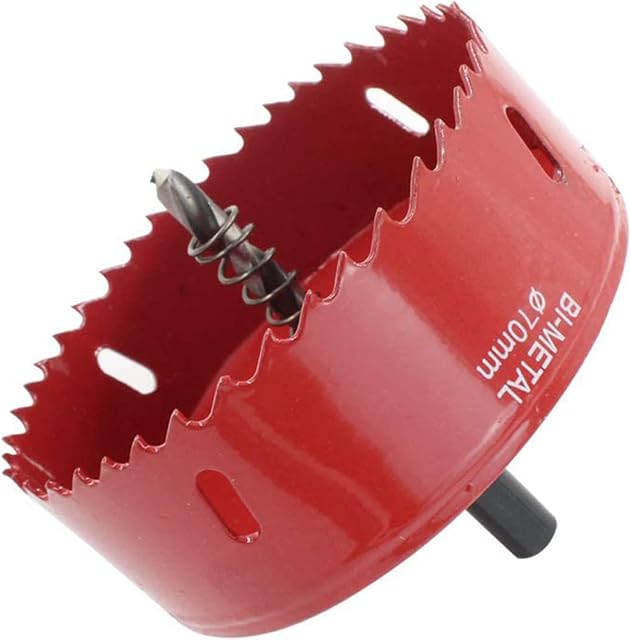 ACHANFLY 70mm Wood Hole Saw Hole Cutter Drill Bit Set Metal Holesaw Kit Hole Cutting Bit 70mm Bi-metal Hole Saw M42 HSS Centring Drill for Iron Aluminium, Wood, Drywall, Pipe, Plastic, Fiberboard