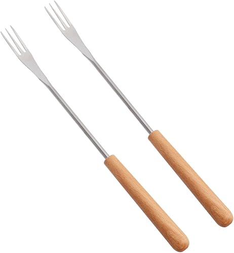Miniatura 4 de STOBAZA 6 tenedores de fondue de acero inoxidable de 10.2 pulgadas, palitos de fondue de queso, utensilios de cocina, tenedores de alimentos con