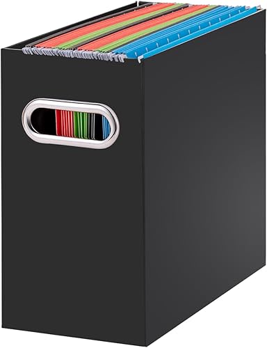 Oterri Organizador de archivos, caja de almacenamiento pequeña, organizador de carpetas de archivos de cartón, caja de archivos plegable,