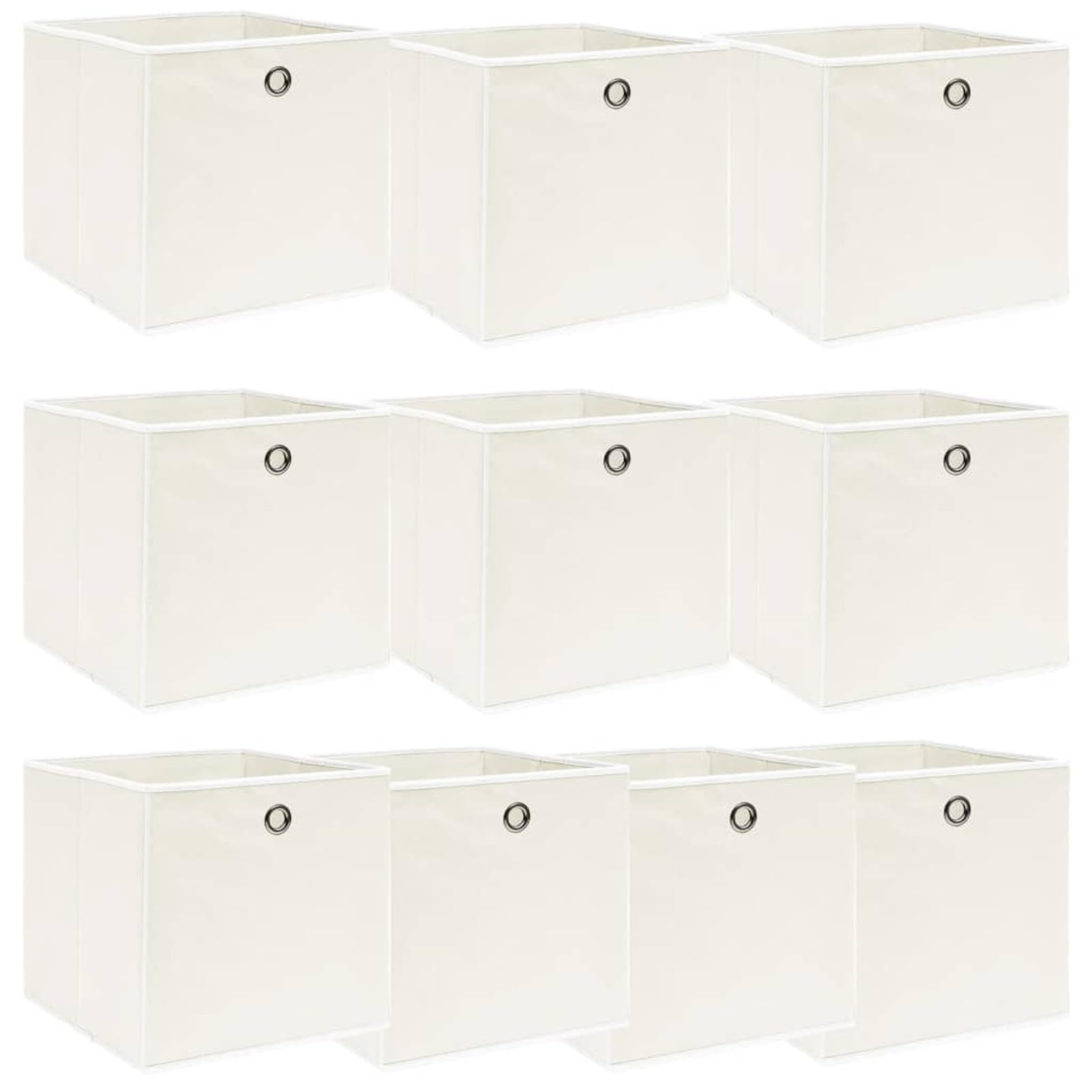 Aufbewahrungsboxen 10 STK Spielzeugkiste, Aufbewahrungskiste, Kleideraufbewahrung, Kleideraufbewahrung & Organisation, Weiß 32×32×32 cm Stoff