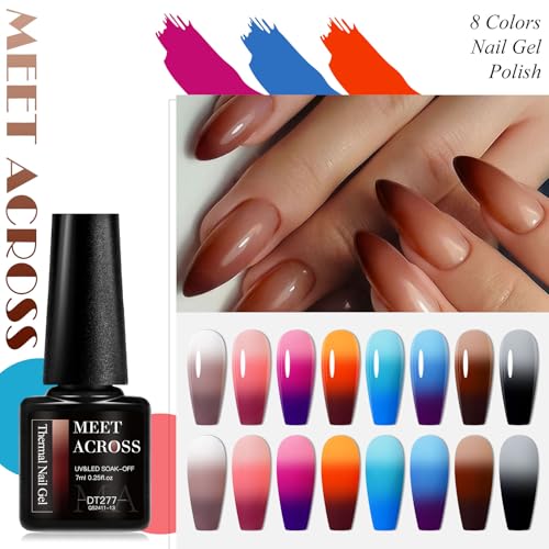 Set de 8 esmaltes de uñas gel cambio de color MEET ACROSS miniatura 4