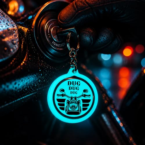 Image of Mi Glow Store Glow in Dark Keychain for Bike Men | Gift for Man | Bike Accessories | Charges in Light Glows in Dark | Key chain for Bike