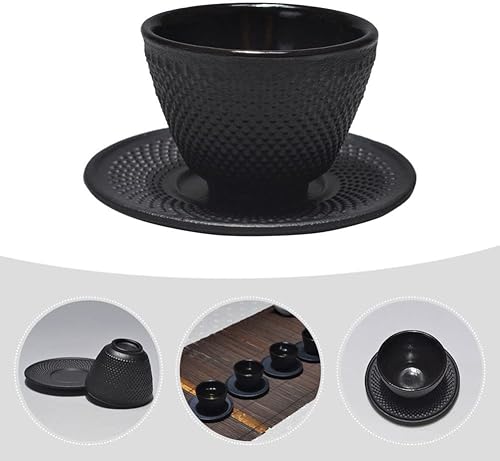 Miniatura 7 de Tazas de té de hierro fundido, juego de tazas de té japonesas con platillo, diseño vintage para el hogar, oficina, restaurante