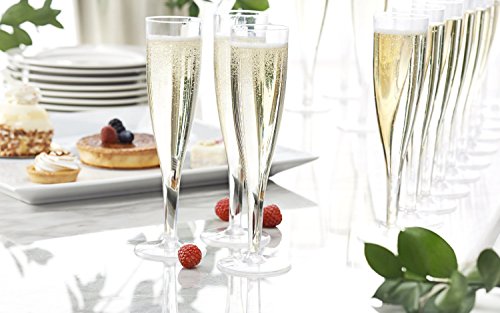 Party Essentials Hard Plastic 1-Piece Champagne Flute Box Set, 5-Ounce Capacity, Clear (Case Of 48) #TOP2