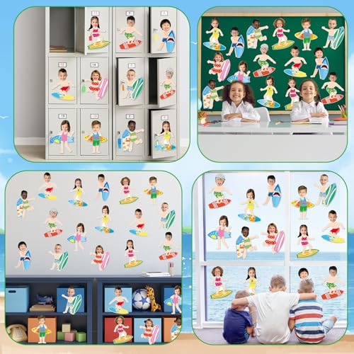 Image of gisgfim 80Pcs Summer Cutouts Surfboard Decoration Hawaiian Beach Surfing Bulletin Board Summer Ocean Cut-Out Classroom Decor for Boy Girl DIY Craft Photo Wall Kindergarten Preschool Party Favor Supply