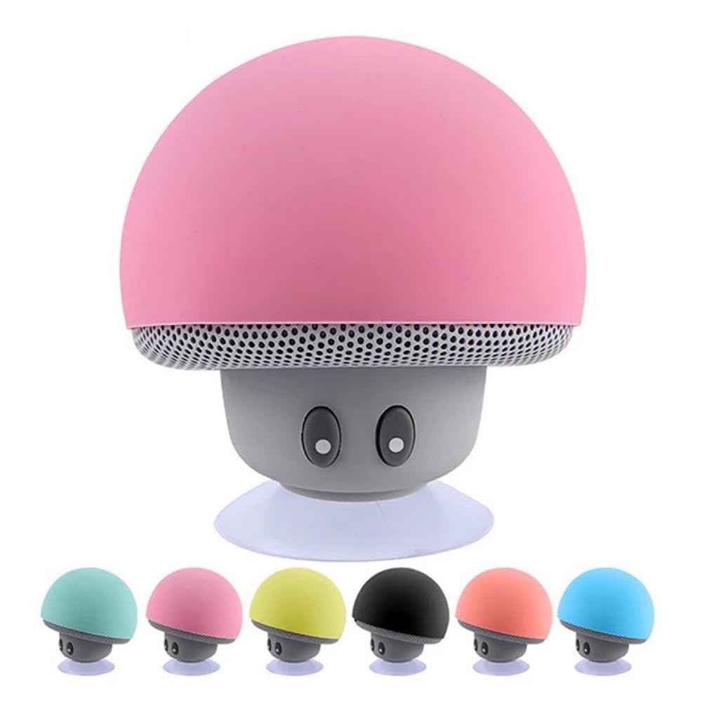 Mini Mushroom Bluetooth Speaker Wireless Suction Cup Portable Smart Speaker Waterproof Bathroom Speaker Phone Holder Light Blue