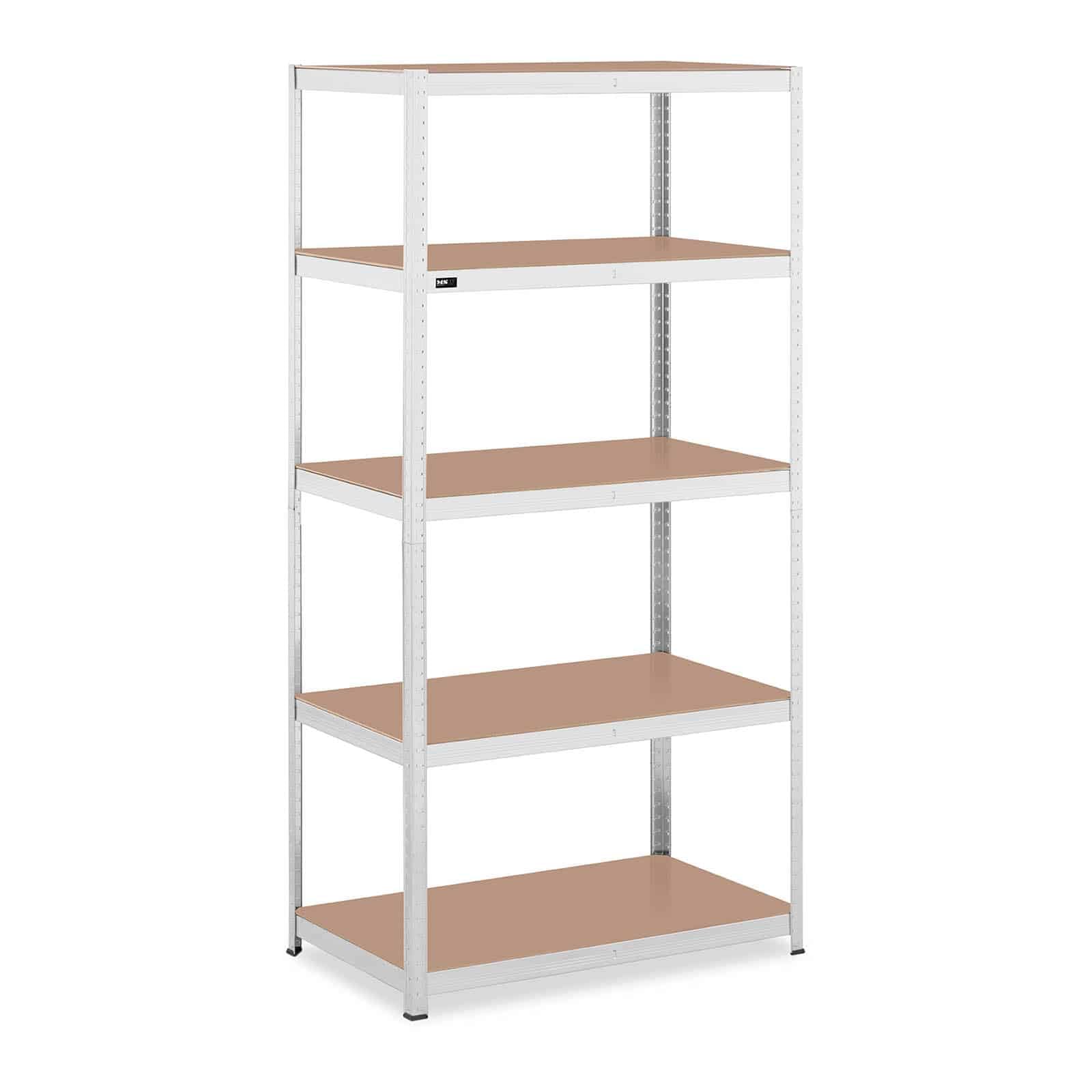 Helloshop26 Scaffale carico pesante, 100 x 60 x 197 cm, supporta 5 x 150 kg, robusto garage officina attrezzi grigio 14_0005173