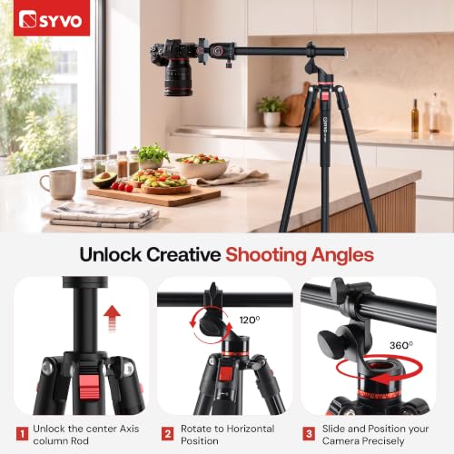 Image of SYVO WT-5627 3-in-1 Camera Tripod, Monopod & Trekking Pole with 360 Ball Head, 230cm Height, Quick Release Plate, 5kg Load Capacity for DSLR, Mirrorless Cameras & Smartphones