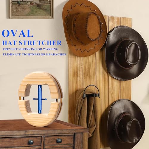 Image of Hat Stretcher, Cowboy Hat Stretcher for Fitted Hats, Hats Jack with Wrench, Extender Widener for Men Cowboy Baseball Caps