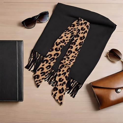 Brown Leopard Neck Tie Chic Skinny Scarf Hairband Stylish Purse Leopard Accessory, Purse Scarf for Handbags, Women's Fashion Scarves3