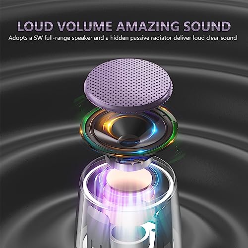 Image of INSMY C17-MAX, Waterproof Small Bluetooth Speaker, Rich Audio, Pairing, Portable, Handheld, Purple