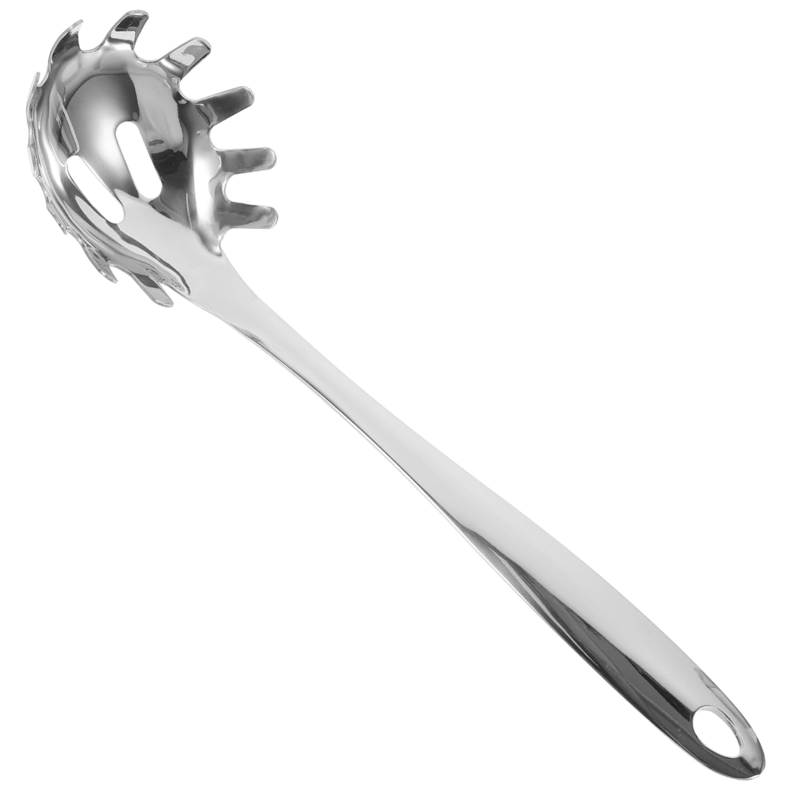 COLLBATH Noodles Colander Pasta Forks for Pasta Spoon Noodle Strainer Pasta Fork Utensil Spaghetti Spoon Spaghetti Server Fork Pasta Strainer Tagliatelle Pasta Noodle Server Silver